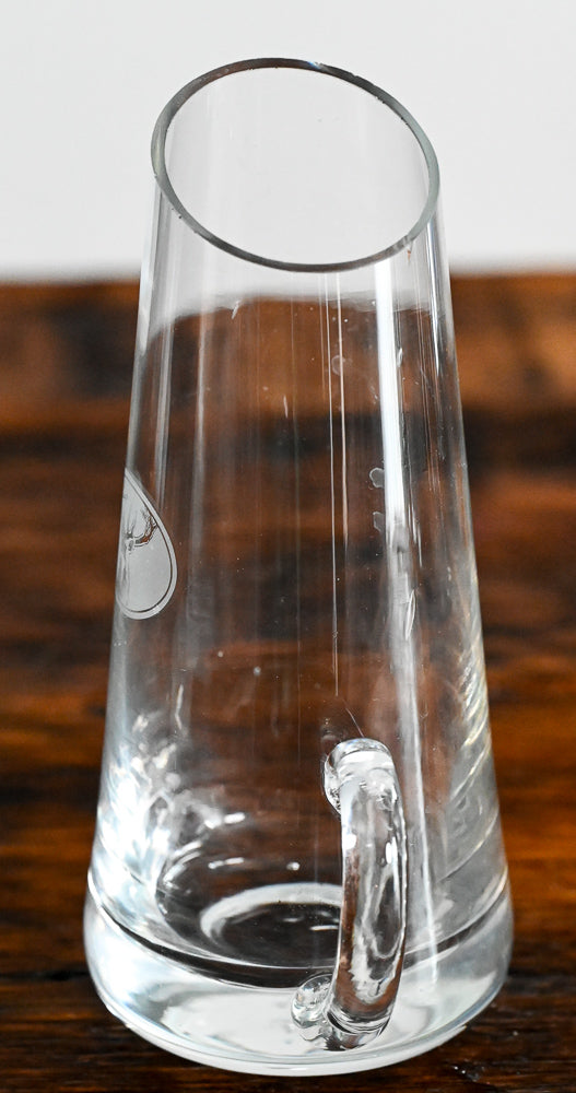 slant top clear glass deer pitcher