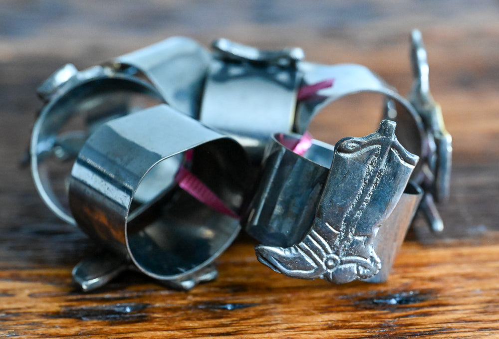 western themed metal napkin rings