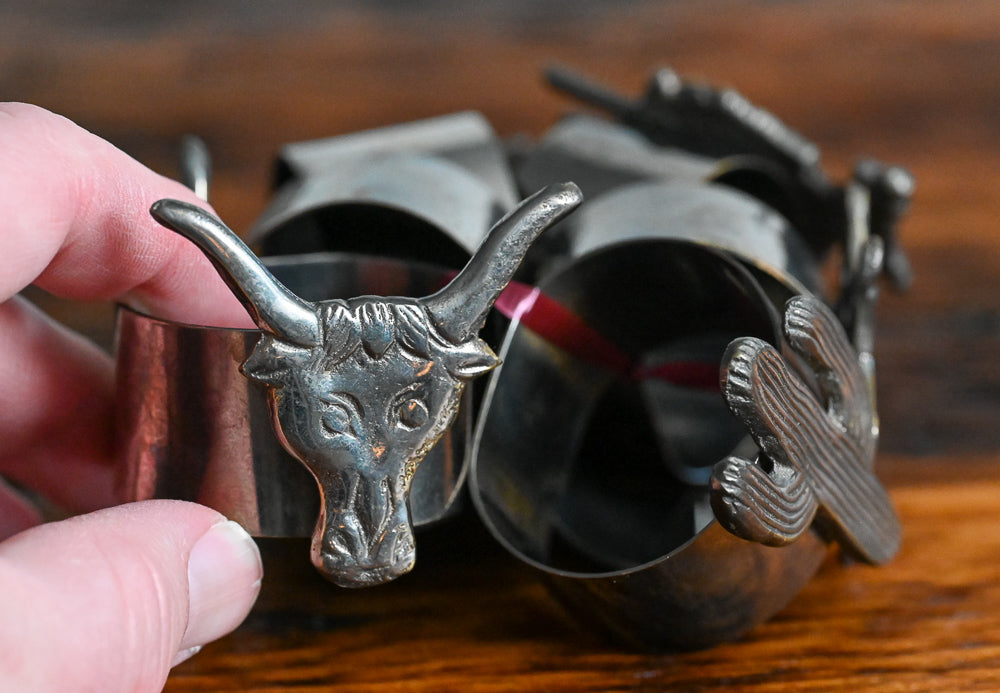 western themed metal napkin rings