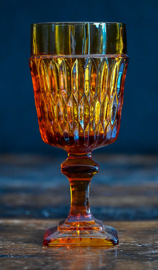 Indiana Glass Mount Vernon Amber goblets