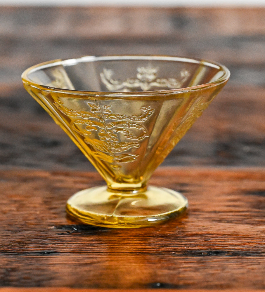 Federal Glass Amber Glass Madrid Sherbet Glasses