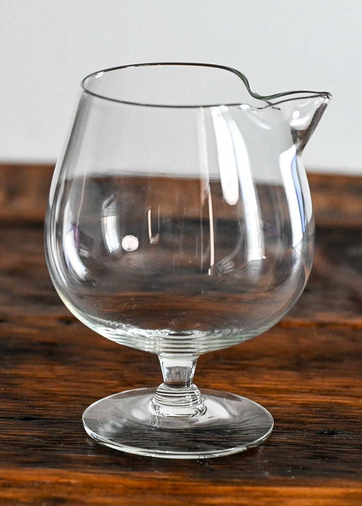 clear glass mixing glass with spout