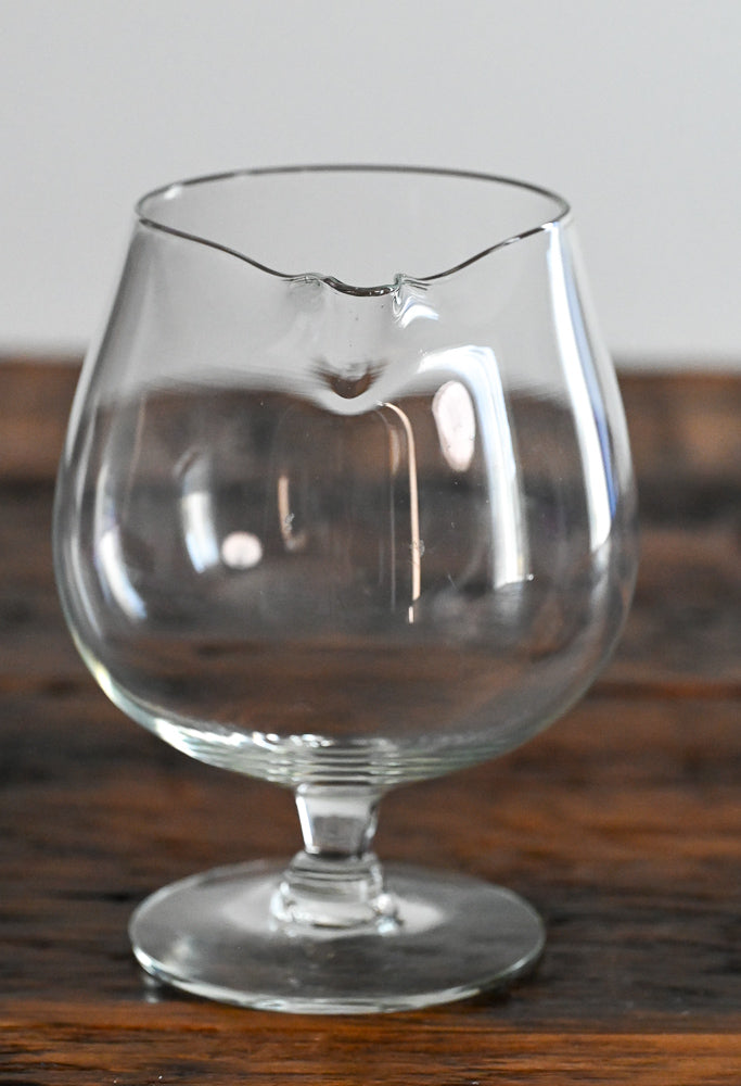 clear glass mixing glass with spout