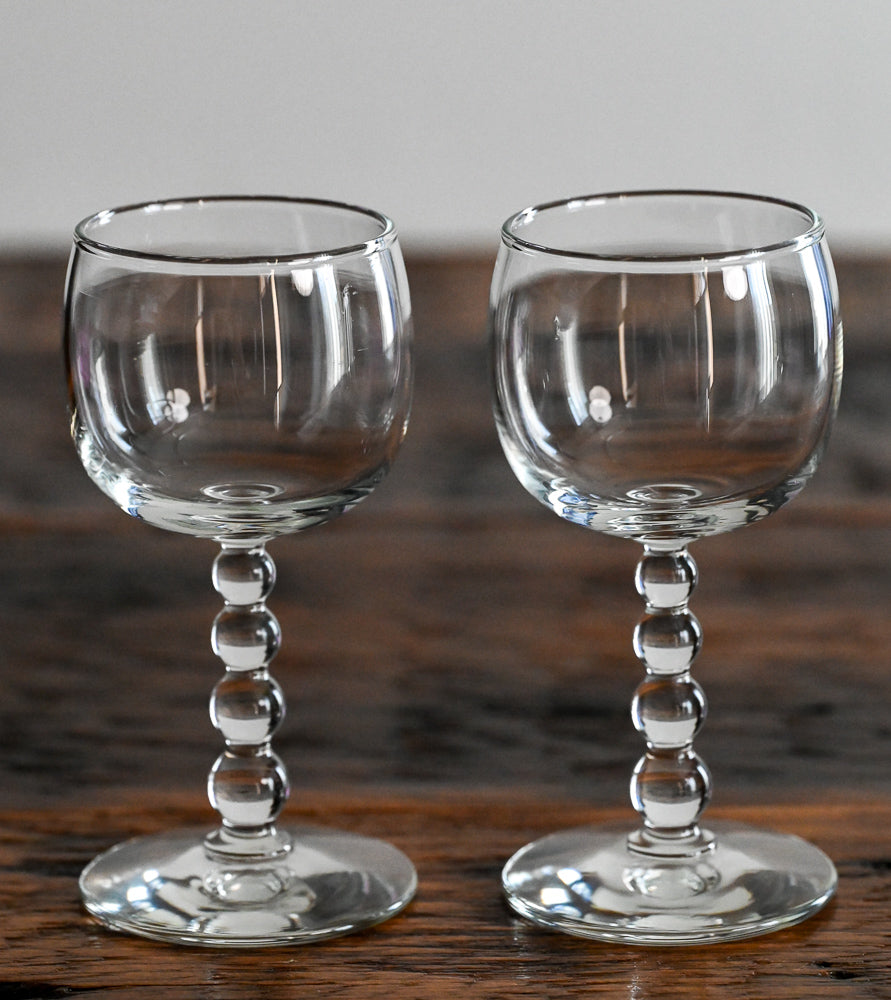 beaded stem wine glasses