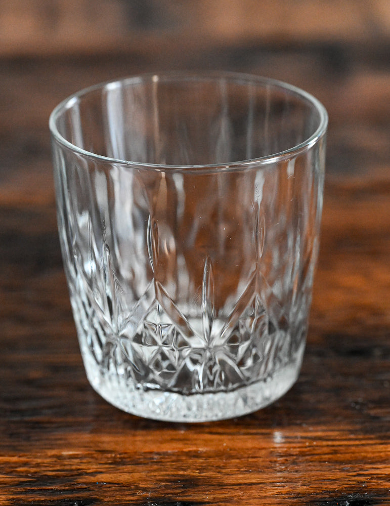 diamond cut clear glass rocks glasses