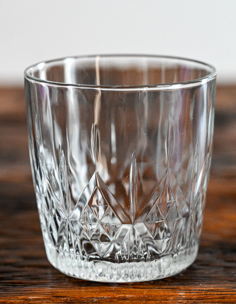 diamond cut clear glass rocks glasses