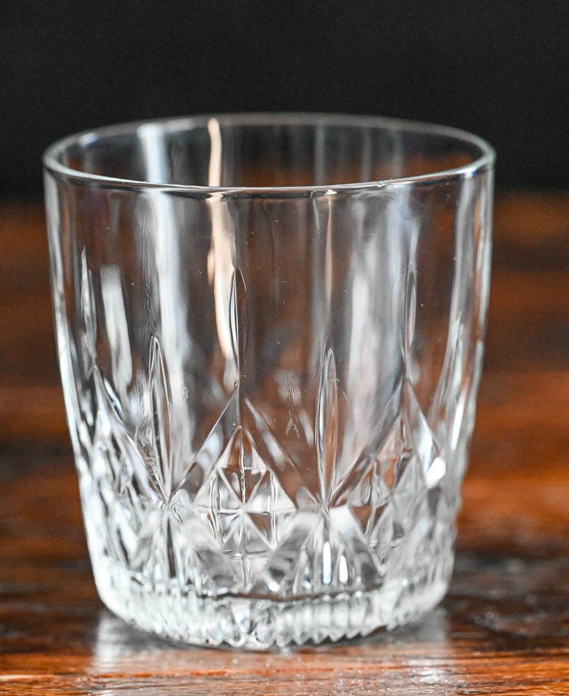 diamond cut clear glass rocks glasses