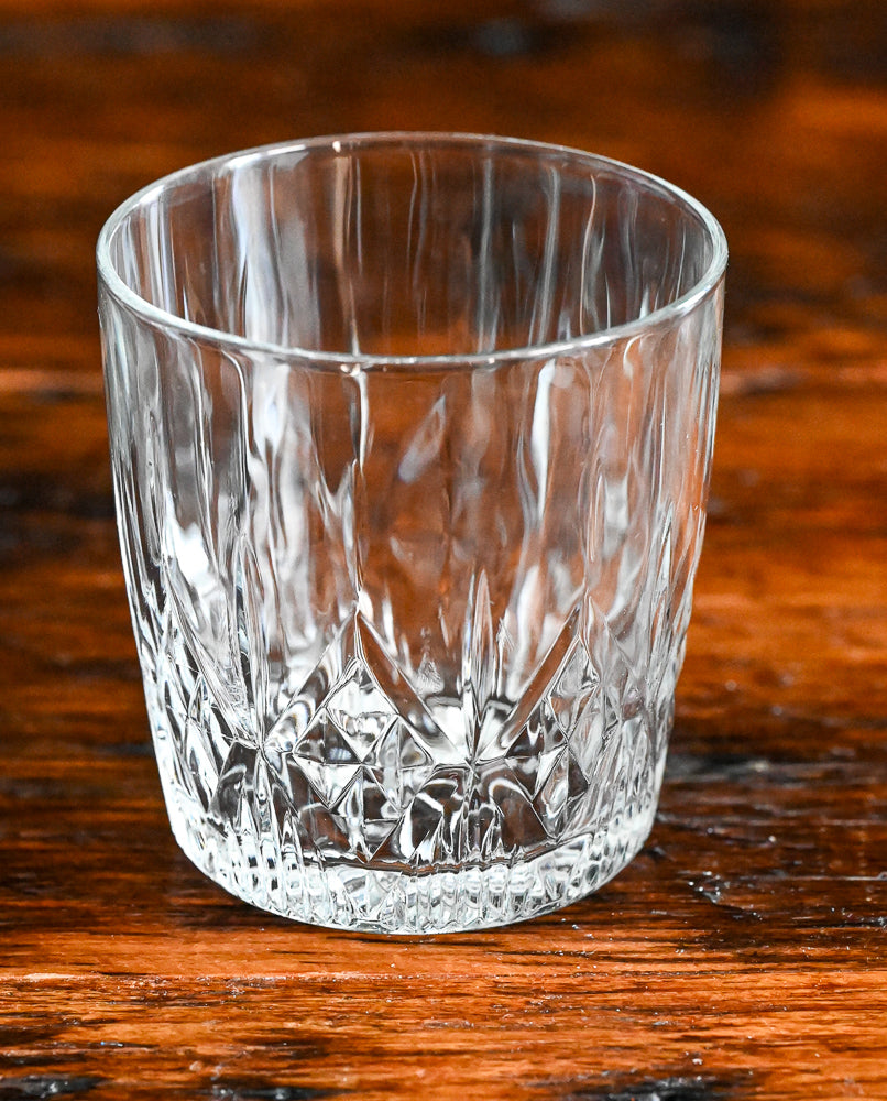 diamond cut clear glass rocks glasses