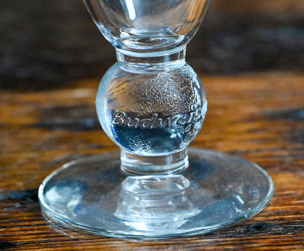 gold rim Budweiser logo pilsner glasses