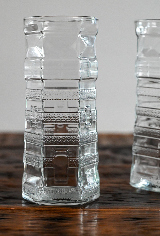 Red Lobster clear glasses shaped like lighthouses