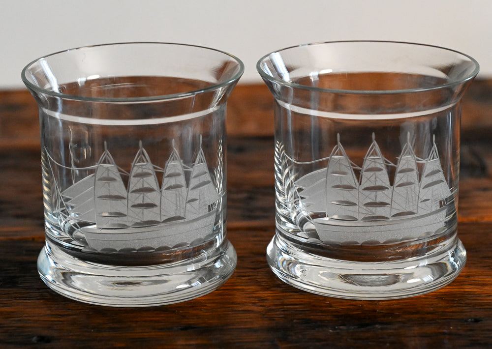 etched ship Toscany rocks glasses