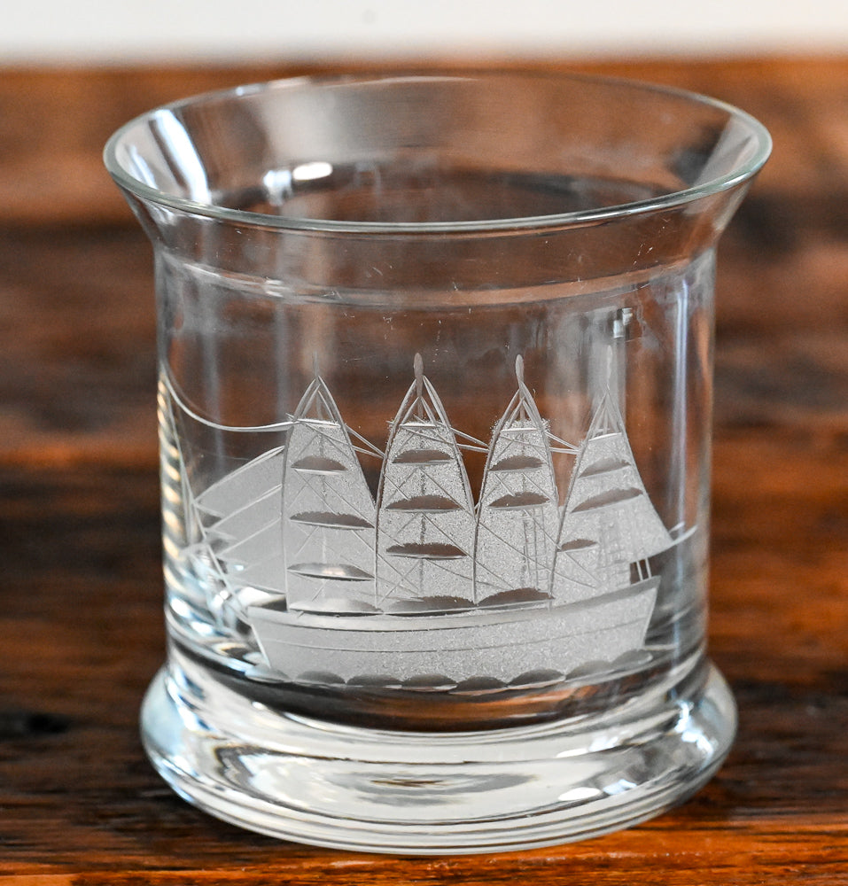 etched ship Toscany rocks glasses