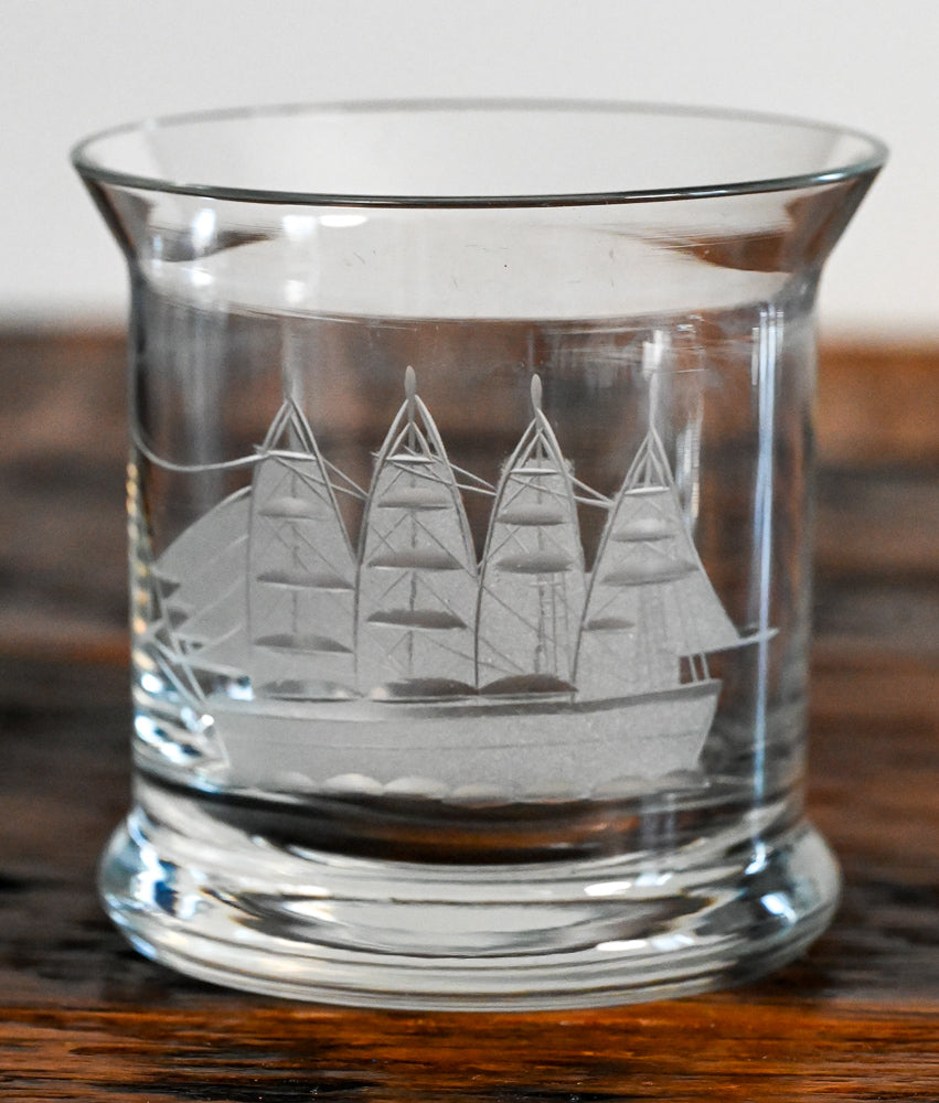 etched ship Toscany rocks glasses