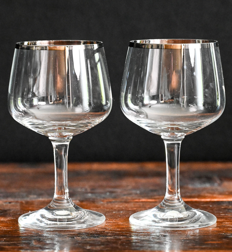 silver rim goblets