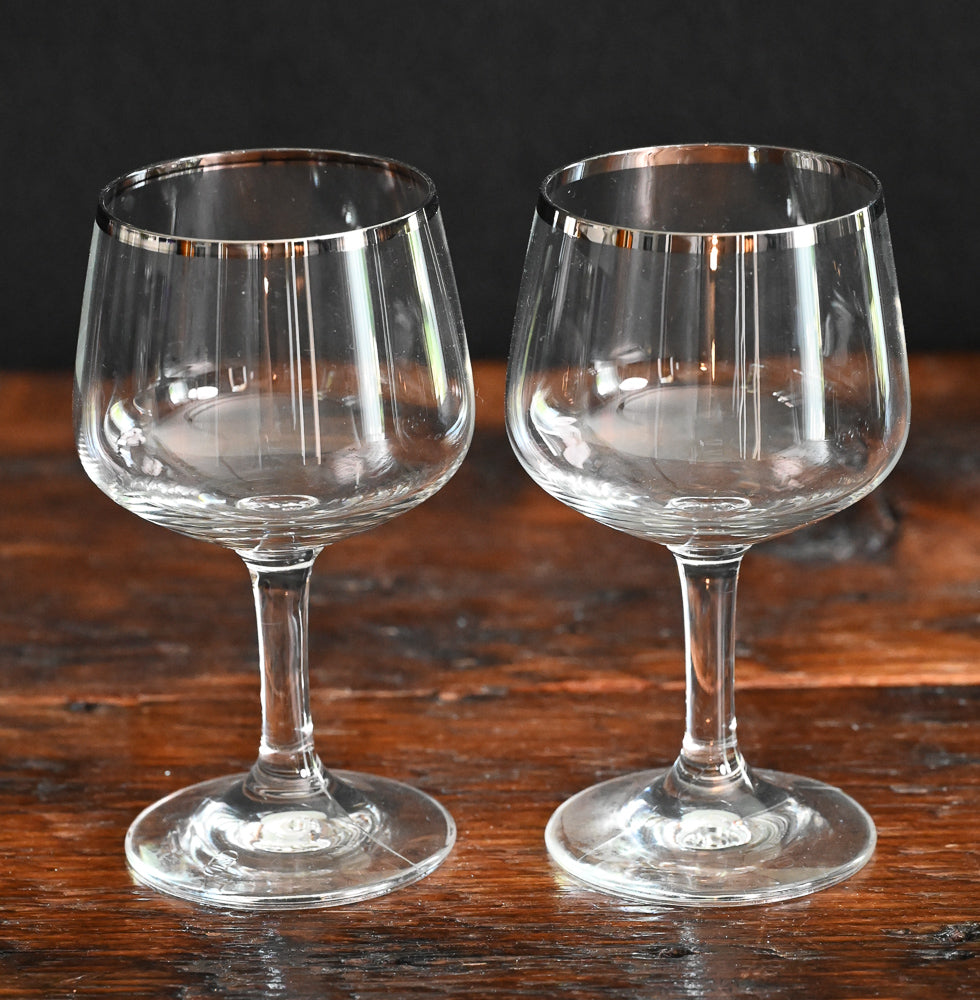 silver rim goblets