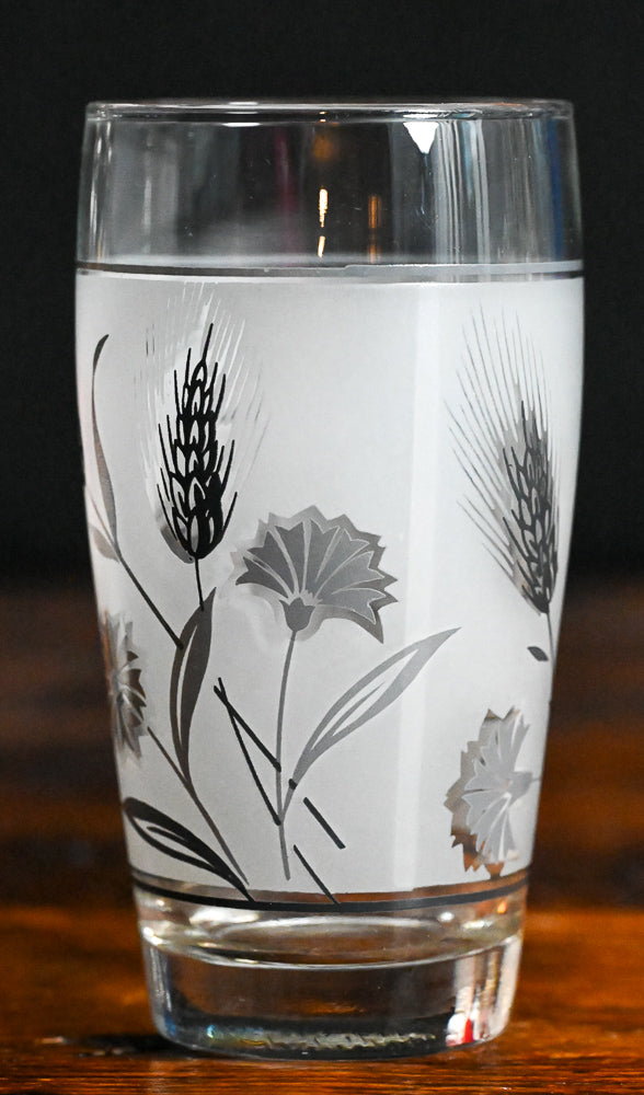 Libbey silver wheat and thistle pattern tumblers
