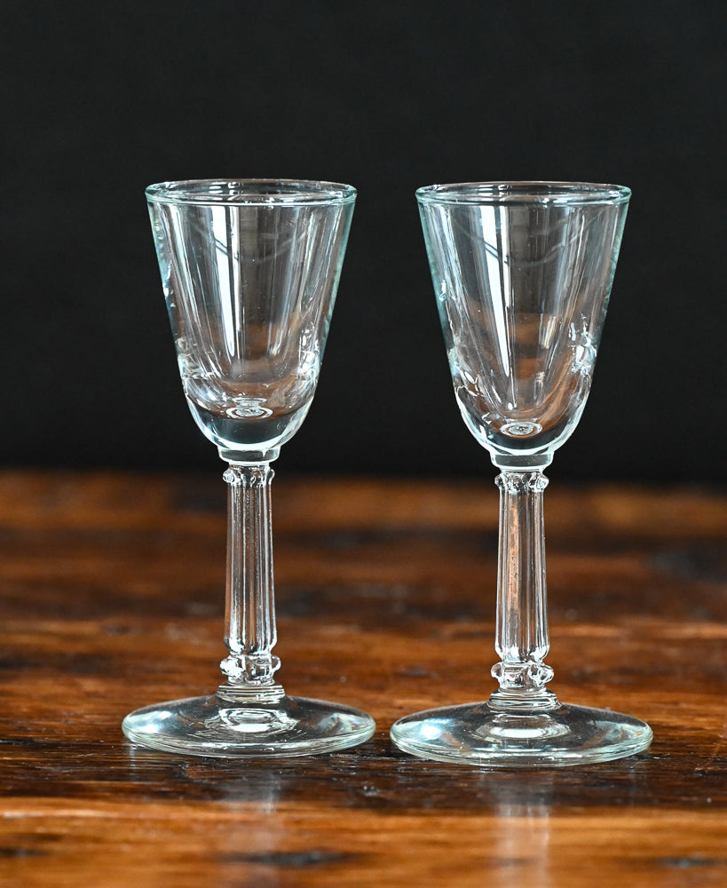 square stem clear vintage cordial glass