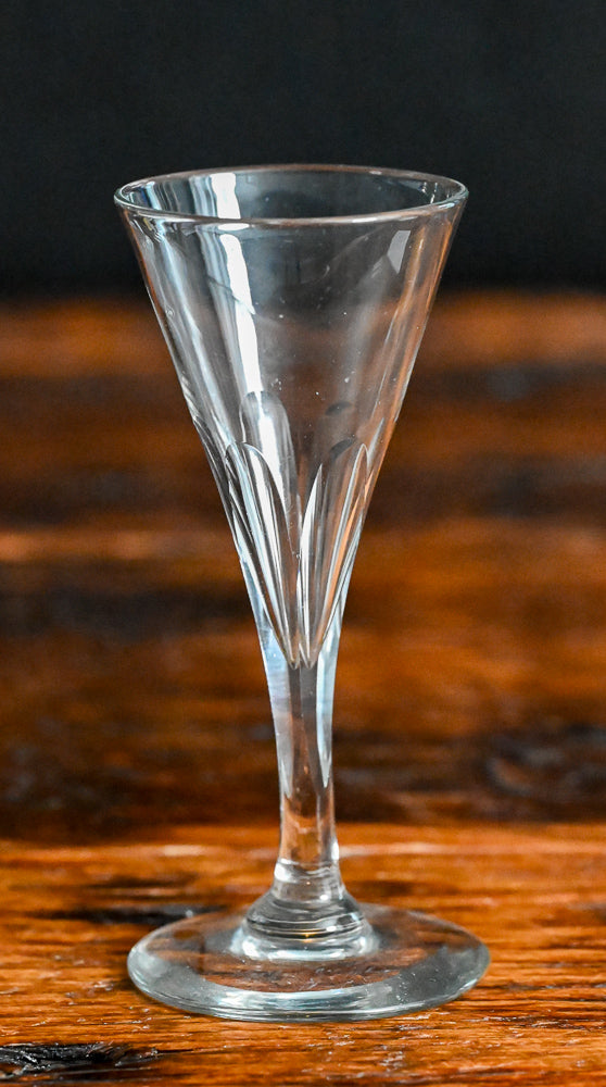 clear fluted cordial glass