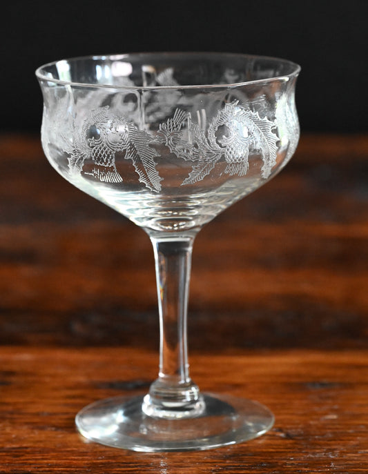 Thistle Pattern coupe glasses