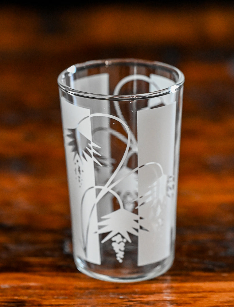 White Tropical Print Juice Glasses