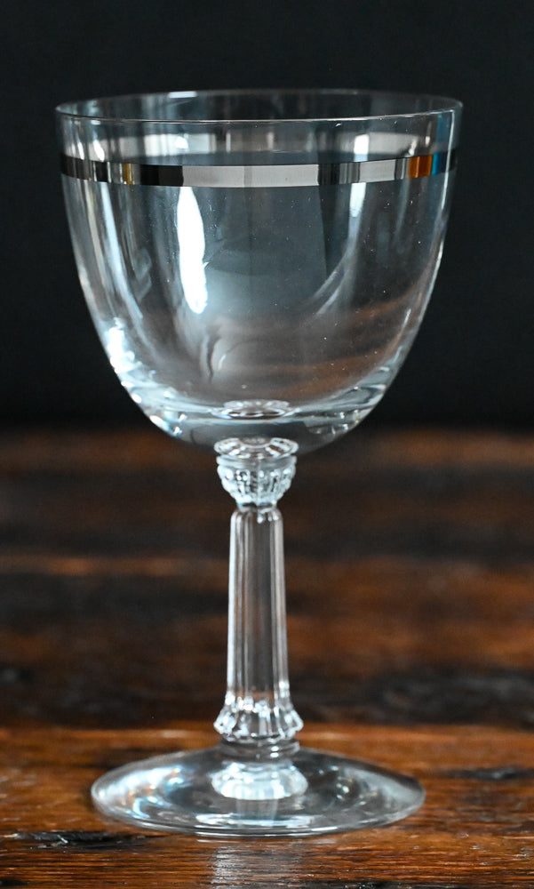 Reflection by Fostoria Water Goblets with silver band