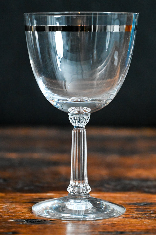 Reflection by Fostoria Water Goblets with silver band