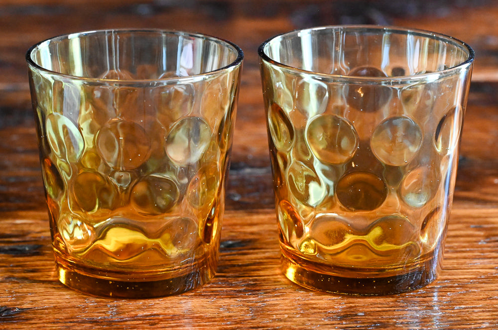 amber Anchor Hocking El Dorado rocks glasses