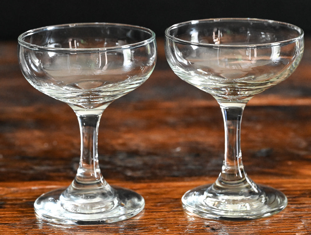 clear classic cocktail coupes