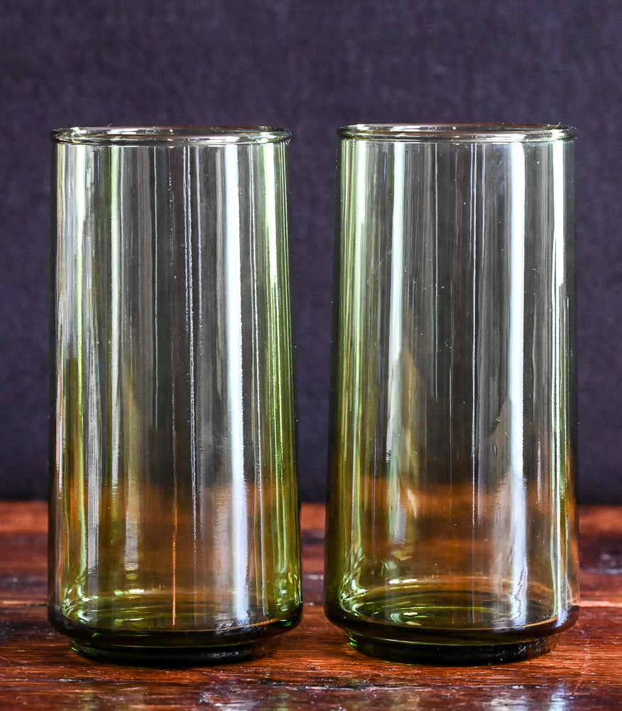 Avocado Green Anchor Hocking Finlandia highball glasses