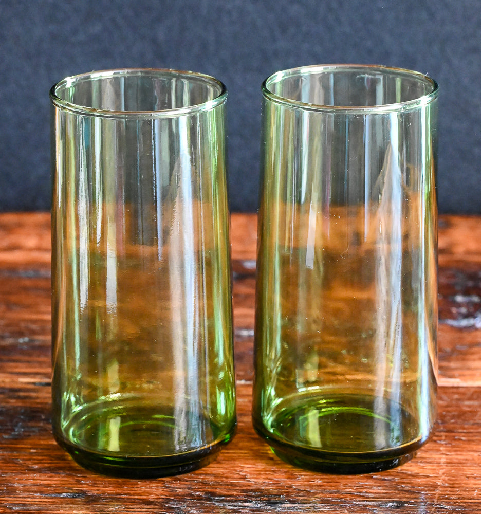 Avocado Green Anchor Hocking Finlandia highball glasses