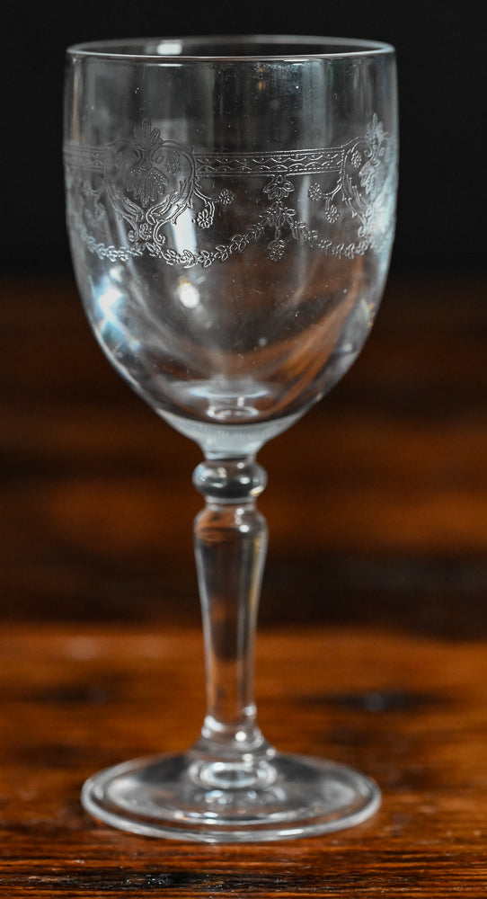 etched Cristal D'arques Dampierre cordial glasses