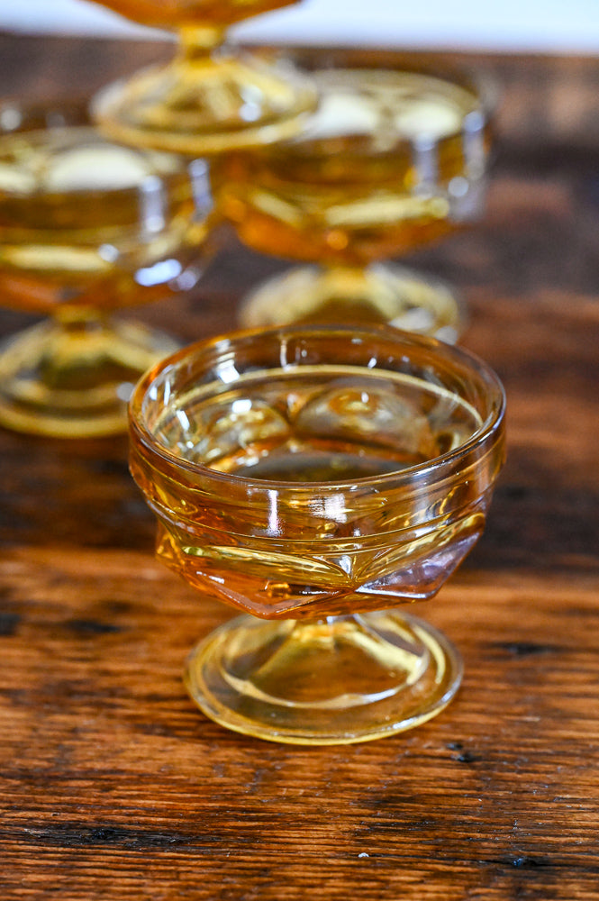 Anchor Hocking amber low sherbet glass