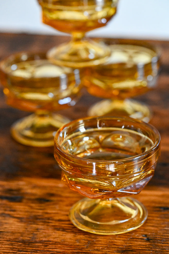Anchor Hocking amber low sherbet glass