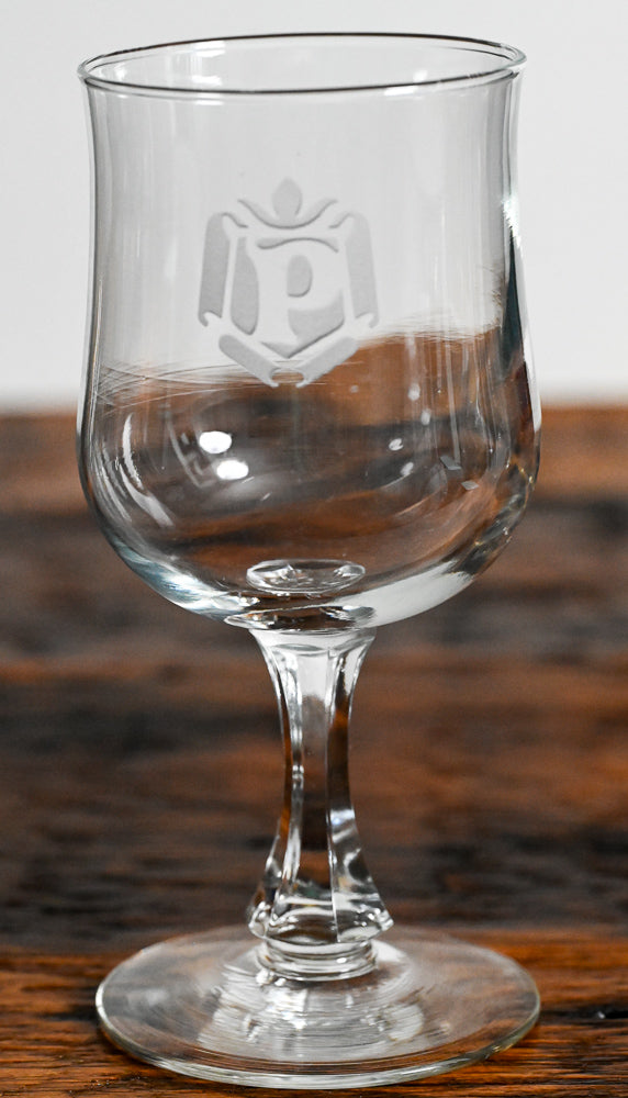 Glasses with engraved P