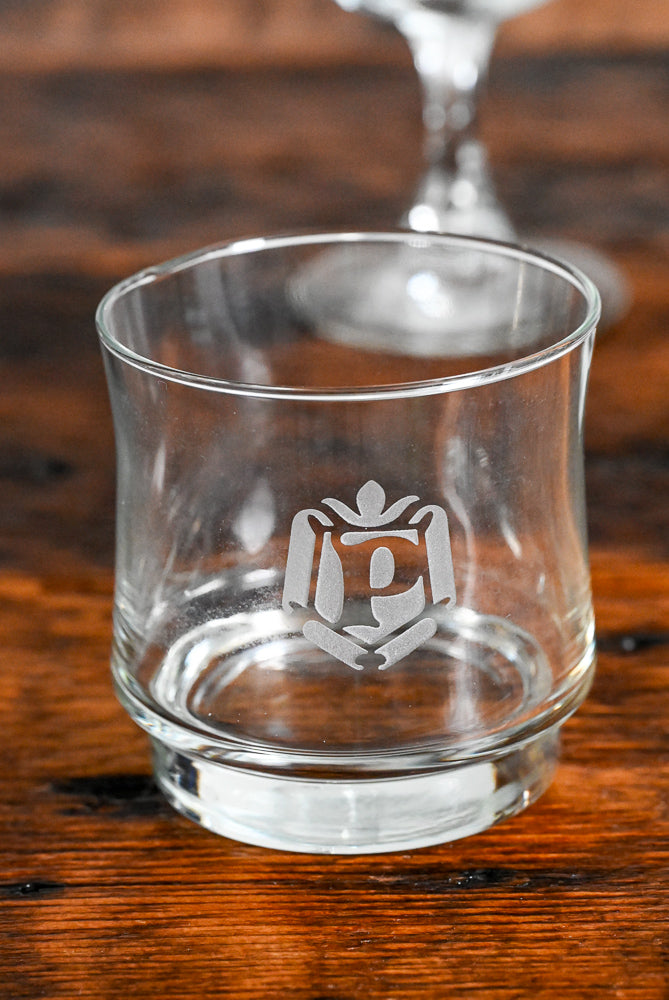 Glasses with engraved P