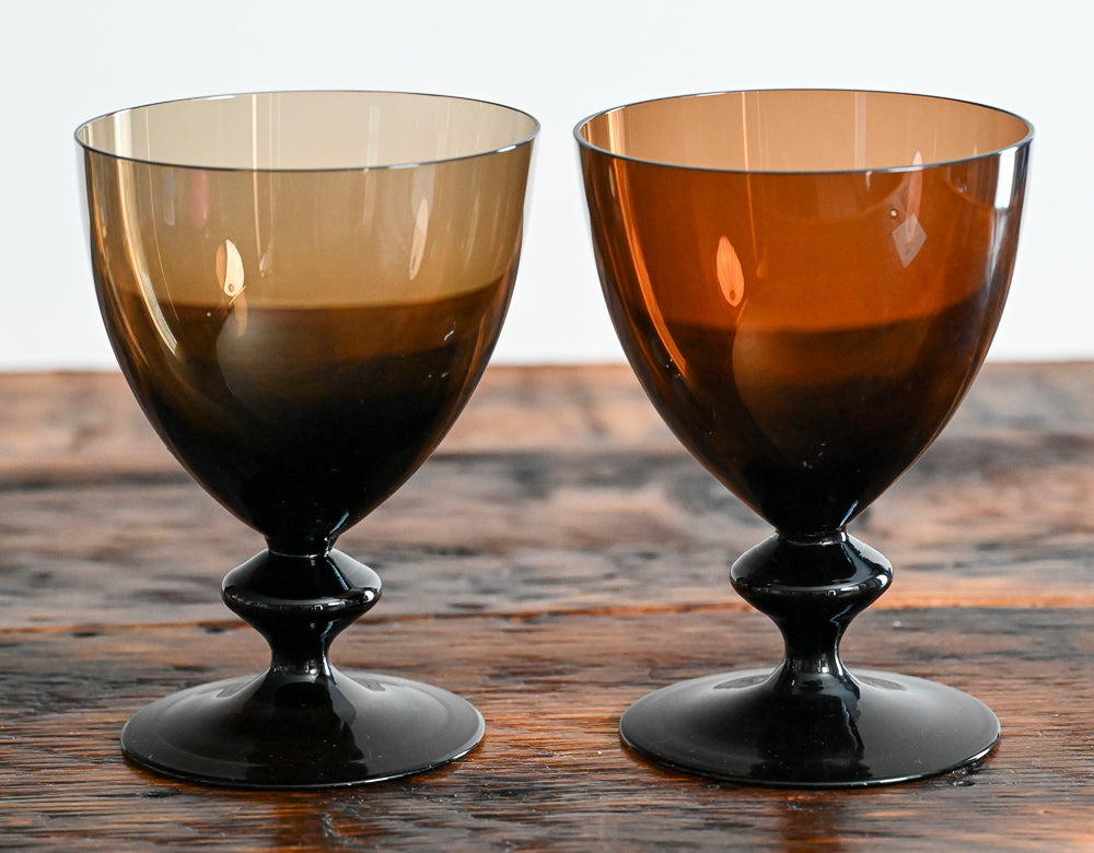 brown glass water goblets