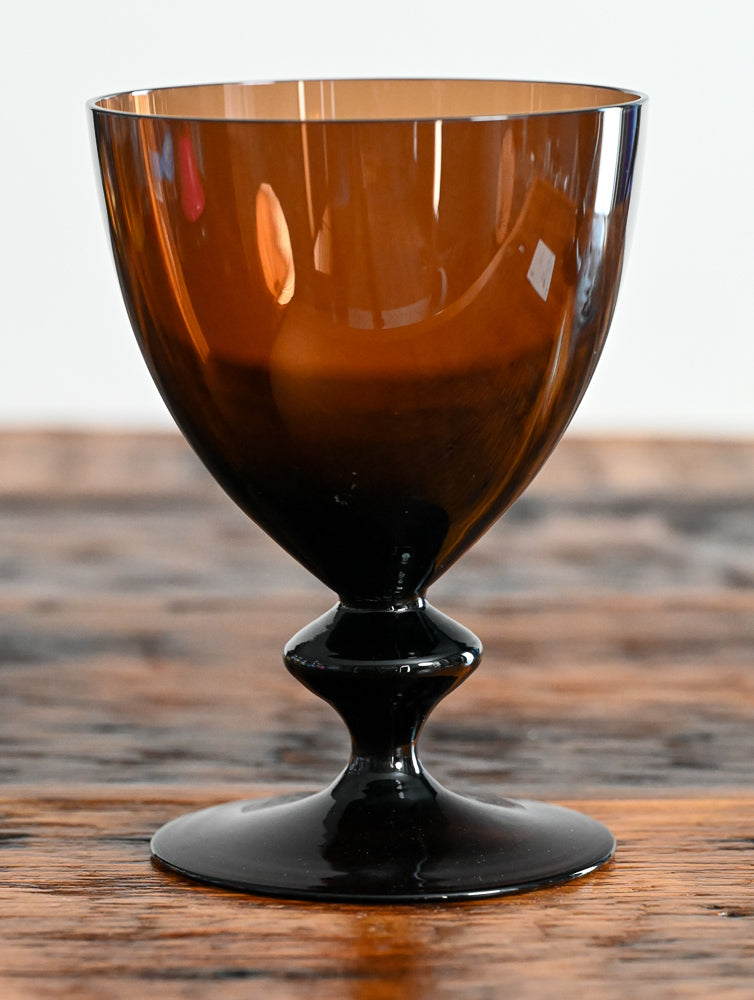 brown glass water goblets