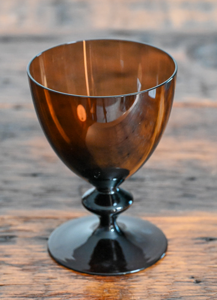 brown glass water goblets