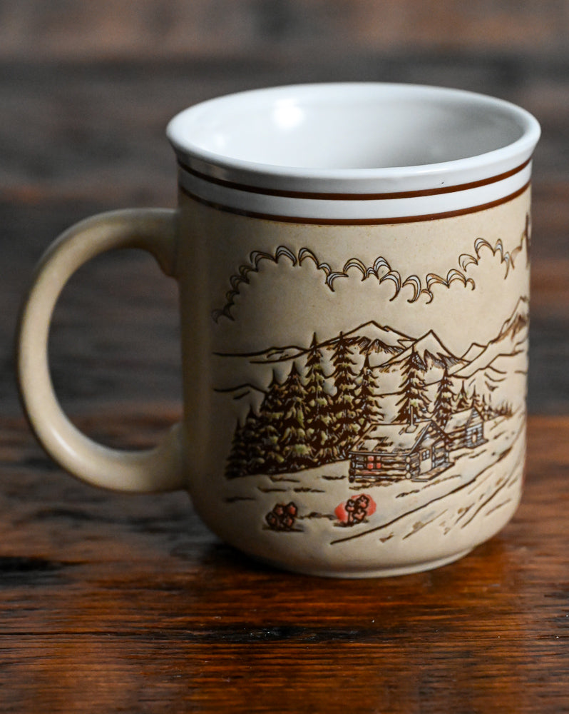 Brown western theme mug