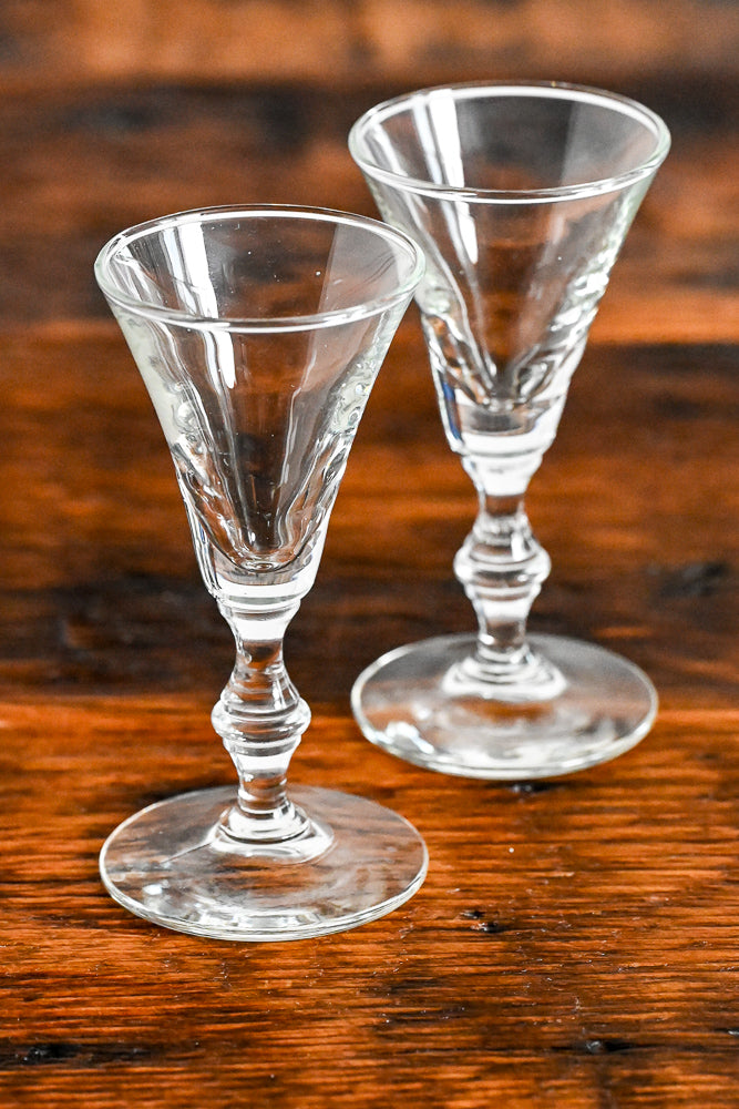 flared clear Libbey cordial glasses