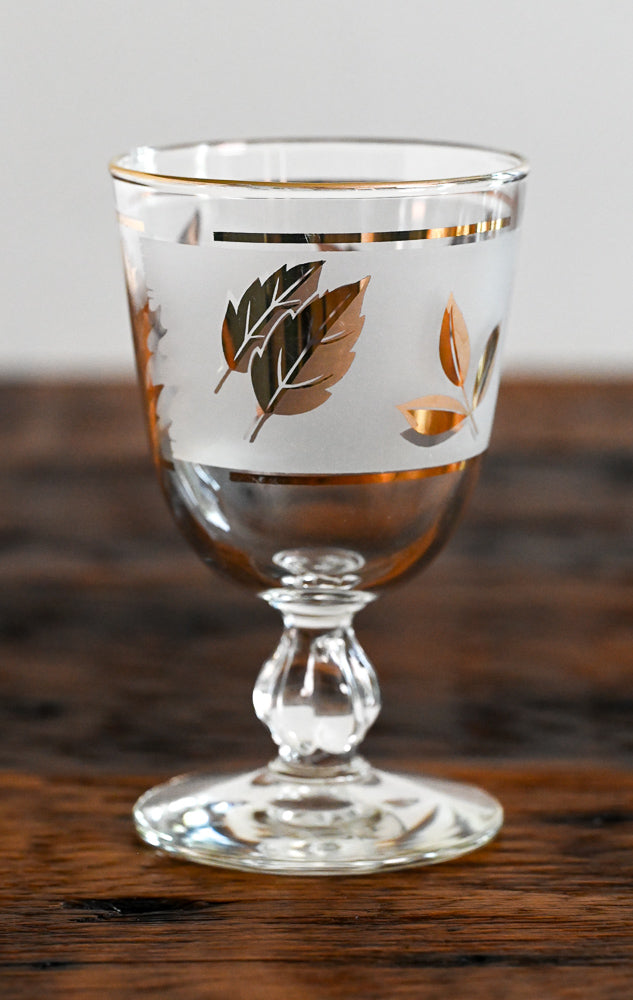 Libbey gold leaf frosted goblets