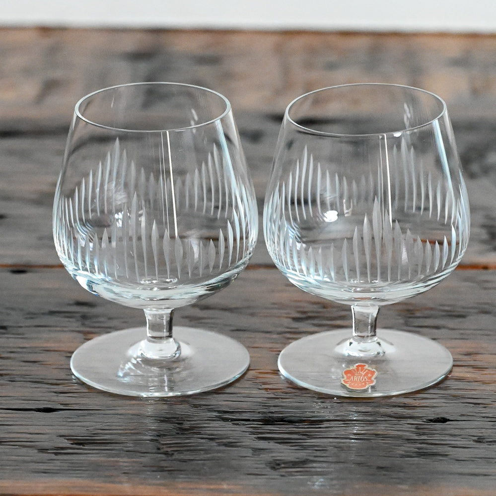 etched lines brandy snifter