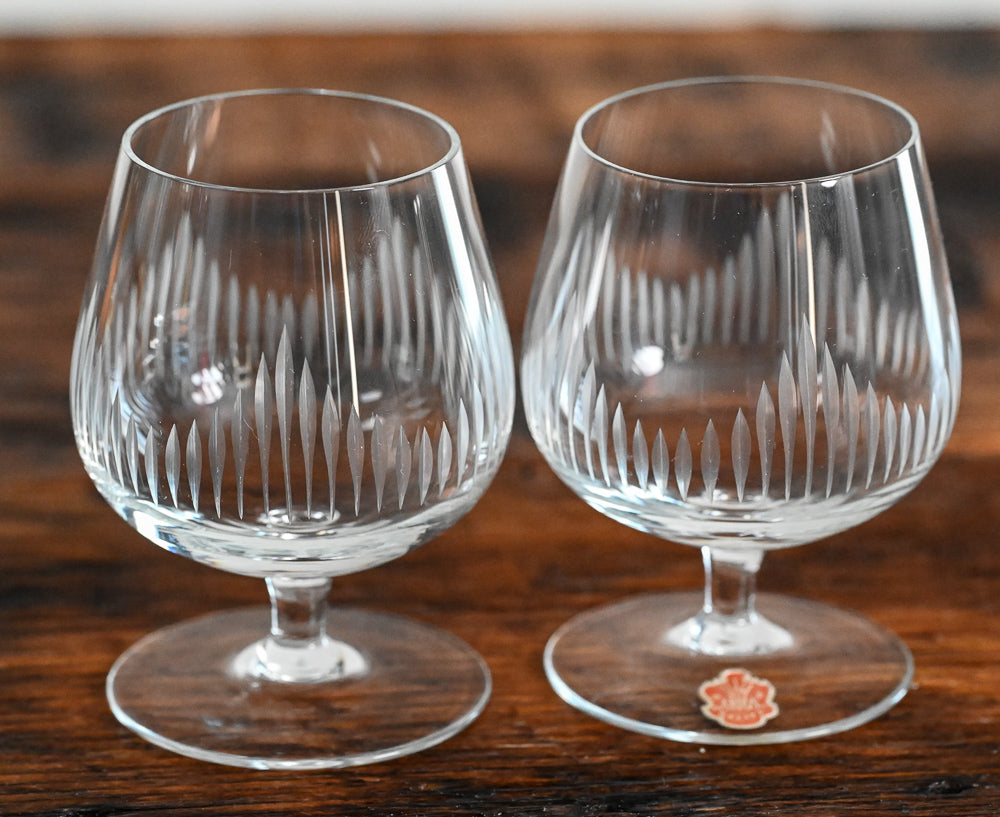 etched lines brandy snifter