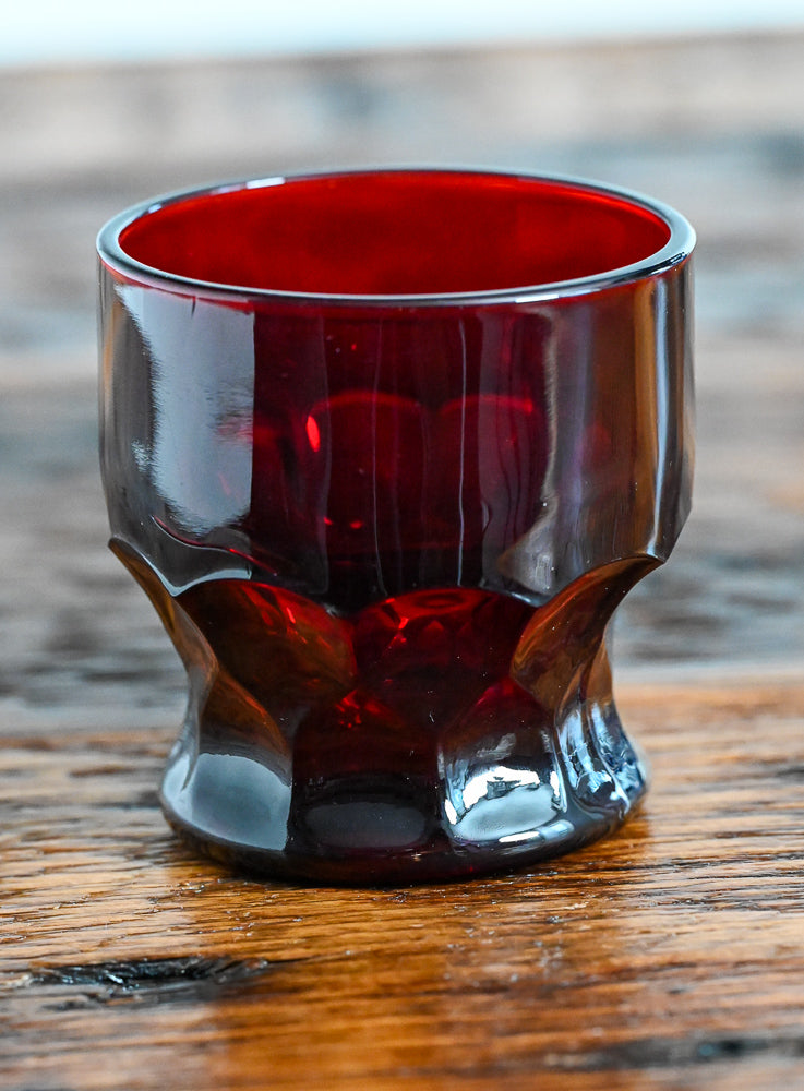 Anchor Hocking red glass tumbler
