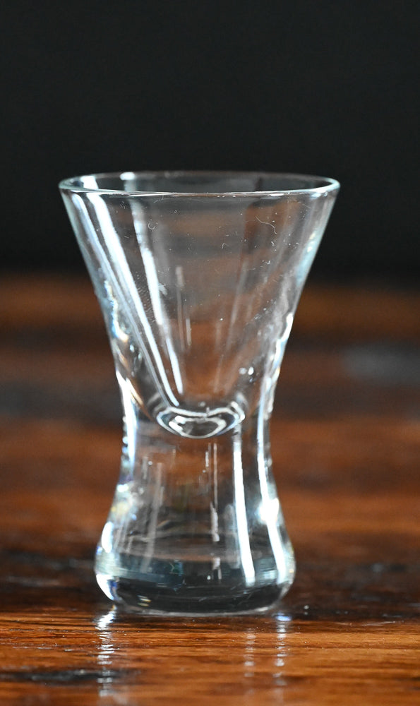 clear angled shot glass