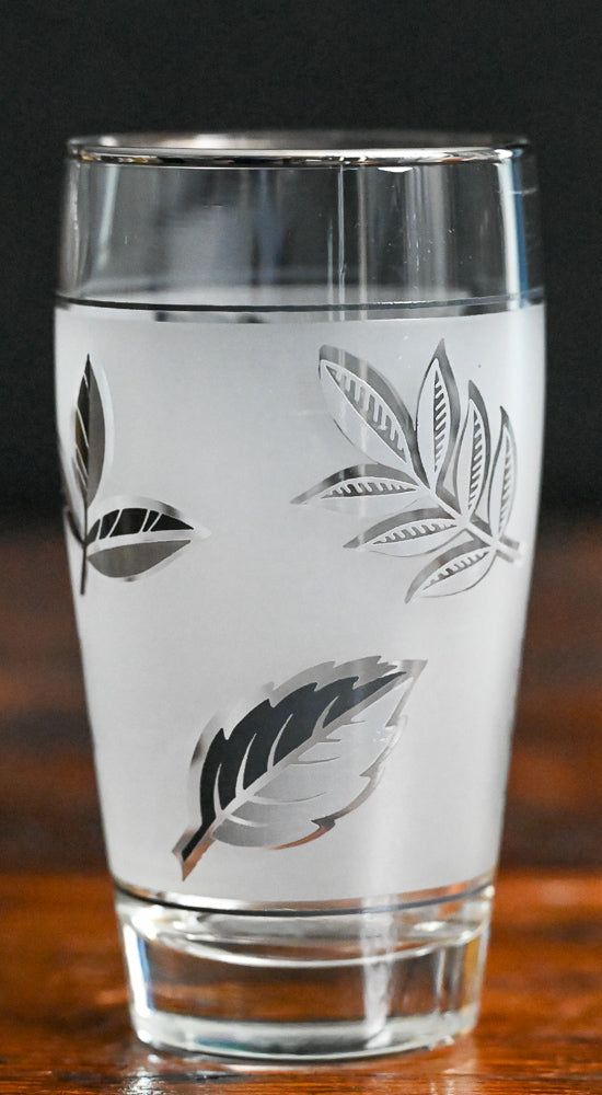 Libbey silver leaf foliage frosted tumblers