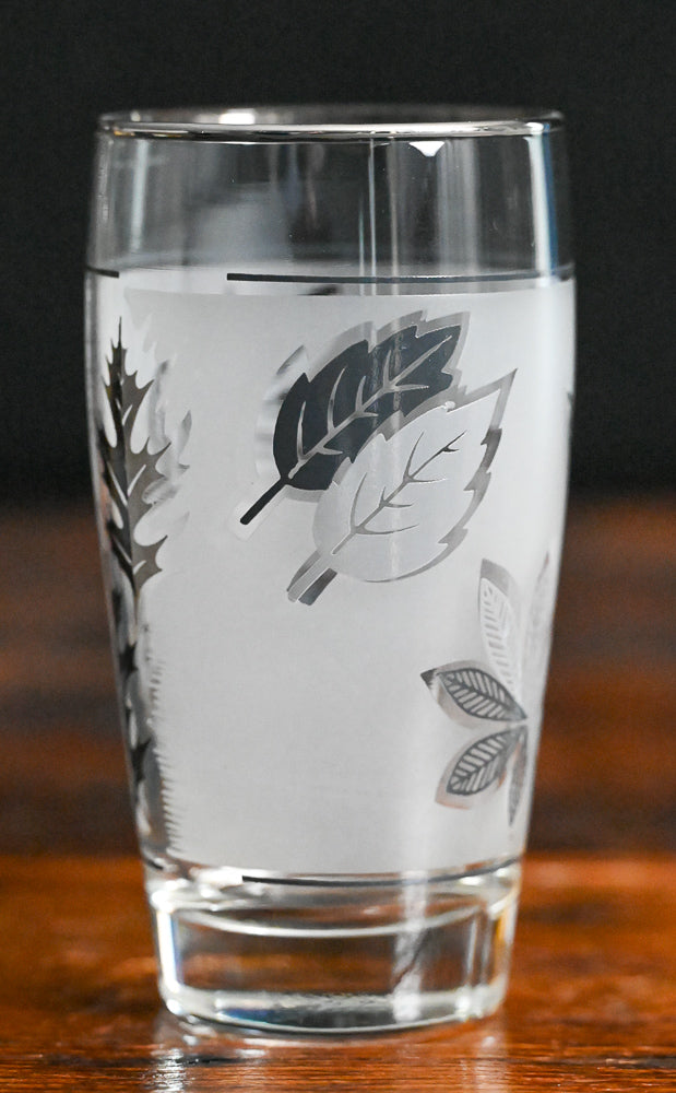 Libbey silver leaf foliage frosted tumblers