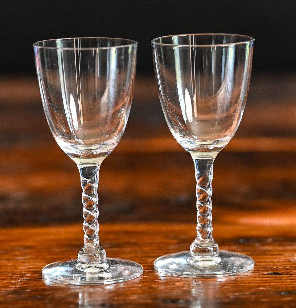 twist stem clear Cristal D'Arques cordial glasses