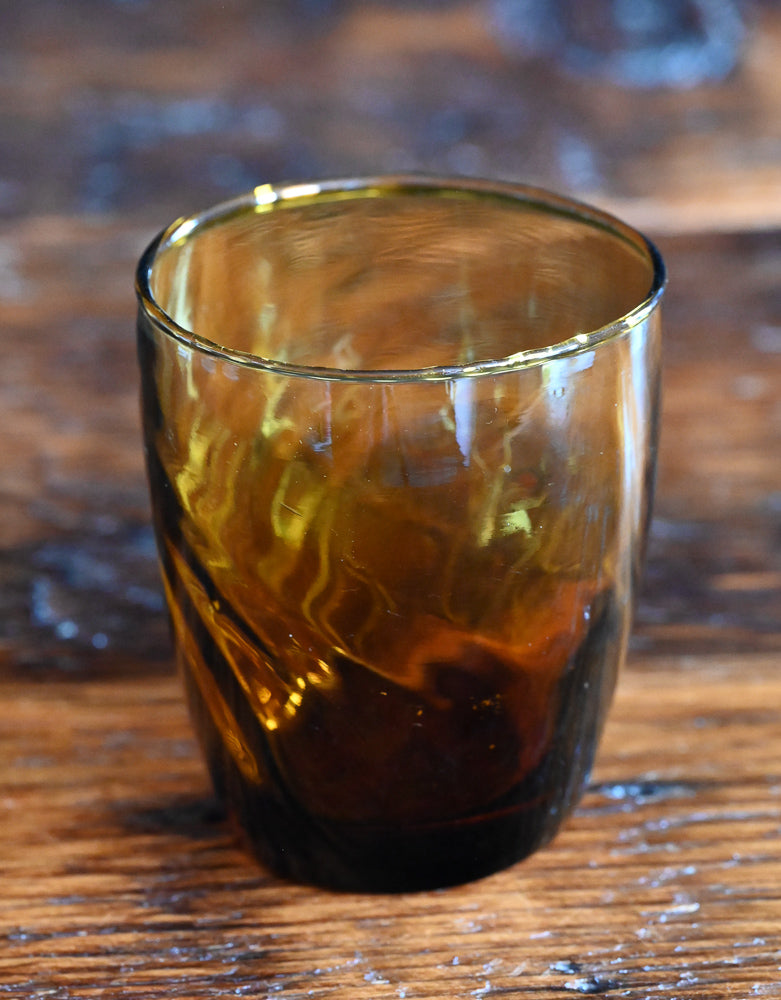 amber swirl lowball glasses