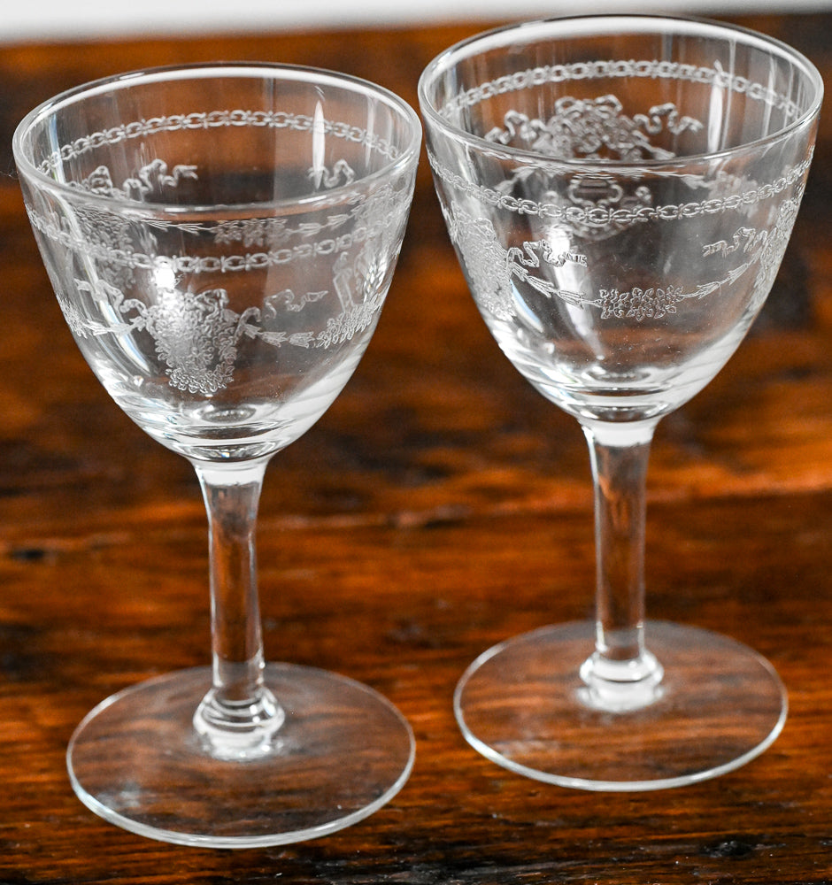 Blackstone Hotel Chicago engraved wine glasses
